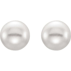 Sterling Silver 3.5-4 mm Cultured White Freshwater Button Pearl Earrings