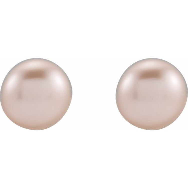 14K Yellow Gold Cultured Pink Freshwater Pearl Earrings