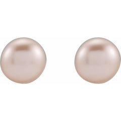 14K Yellow Gold Cultured Pink Freshwater Pearl Earrings
