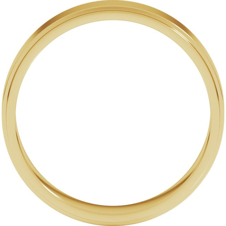 14K Yellow Gold 5 mm Stepped-Edge Flat Band Size 8