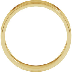 14K Yellow Gold 5 mm Stepped-Edge Flat Band Size 8