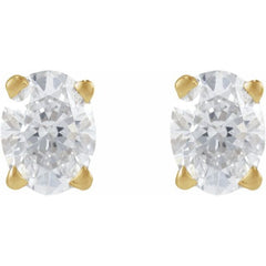 14K Yellow Gold 1/10 CT Natural Diamond Earring