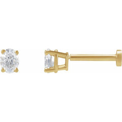 14K Yellow Gold .05 CT Natural Diamond Earring
