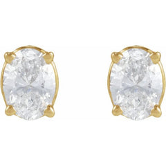 14K Yellow Gold 1/6 CT Natural Diamond Earring