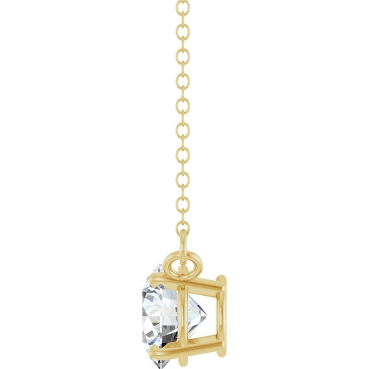 14K Yellow Gold 3/4 CT Lab-Grown Diamond Solitaire 18" Necklace