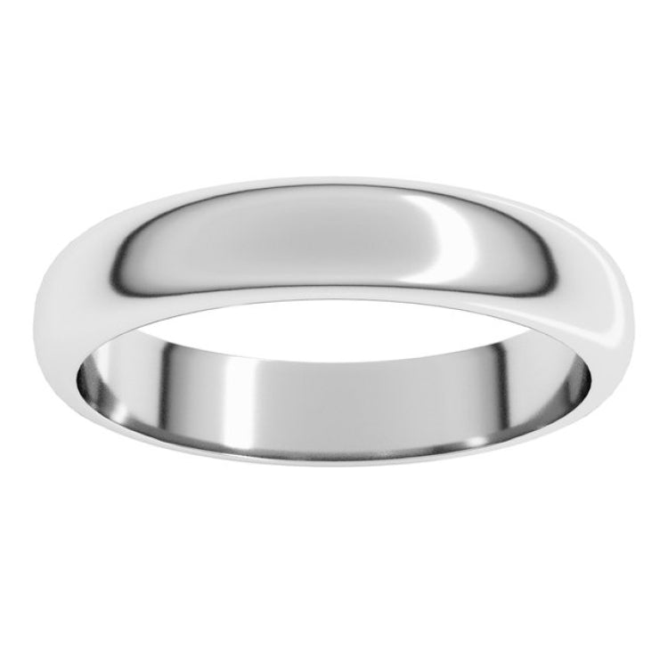 Platinum 4 mm Half Round Band Size 6