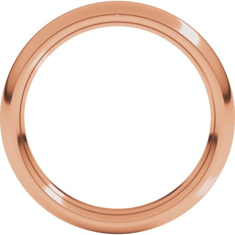 14K Rose Gold 3.5 mm Comfort-Fit Half Round Band Size 10