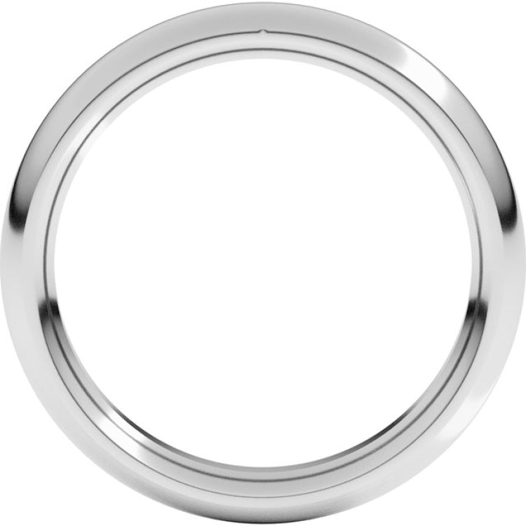 10K White Gold 3.5 mm Comfort-Fit Half Round Band Size 8.5