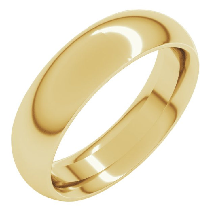 10K Yellow Gold 5.5 mm Comfort-Fit Half Round Band Size 8.5