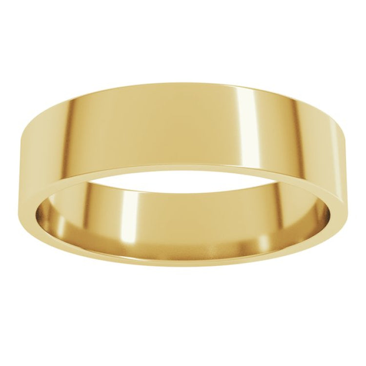 14K Yellow Gold 5.5 mm Flat Band Size 9