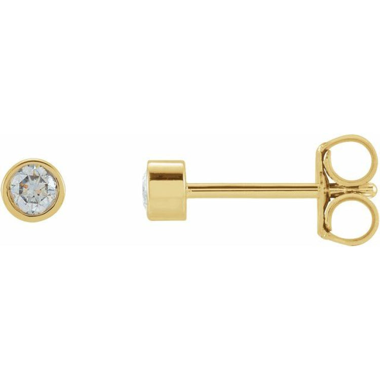 14K Yellow Gold 1/5 CTW Natural Diamond Micro Bezel-Set Earrings