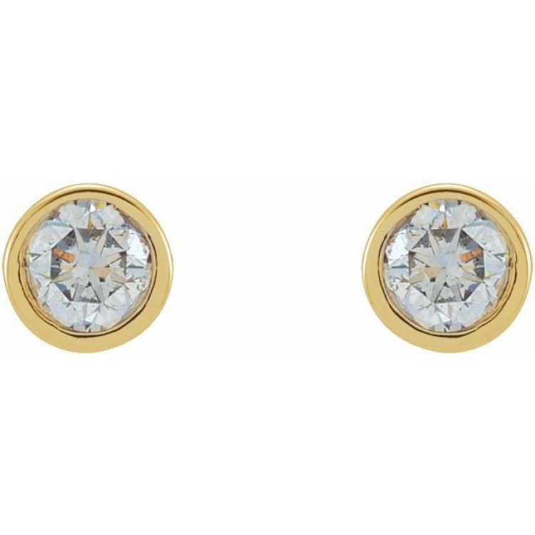 14K Yellow Gold 1/3 CTW Lab-Grown Diamond Micro Bezel-Set Earrings