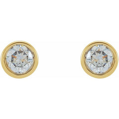 14K Yellow Gold 1/2 CTW Lab-Grown Diamond Micro Bezel-Set Earrings