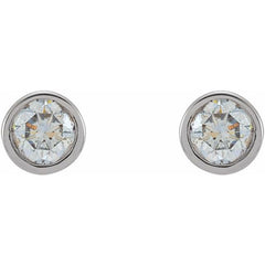 14K White Gold 1 CTW Lab-Grown Diamond Micro Bezel-Set Earrings