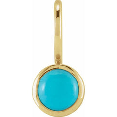 14K Yellow Gold Natural Turquoise Charm/Pendant