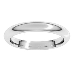 Platinum 3 mm Comfort-Fit Half Round Band Size 6