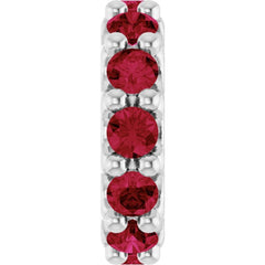 Sterling Silver Lab-Grown Ruby Spacer Charm/Pendant