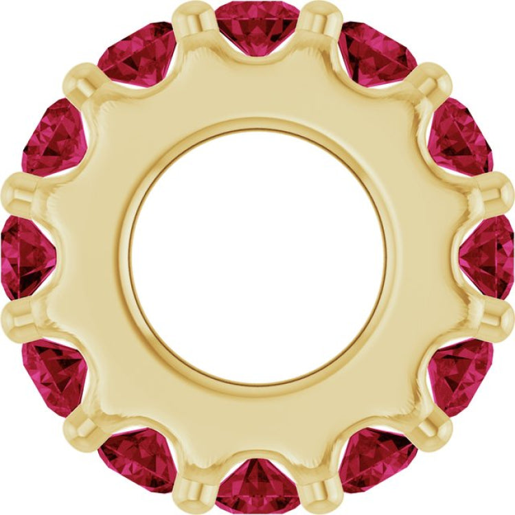 14K Yellow Gold Lab-Grown Ruby Spacer Charm/Pendant