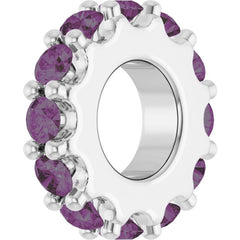 14K White Gold Lab-Grown Alexandrite Spacer Charm/Pendant