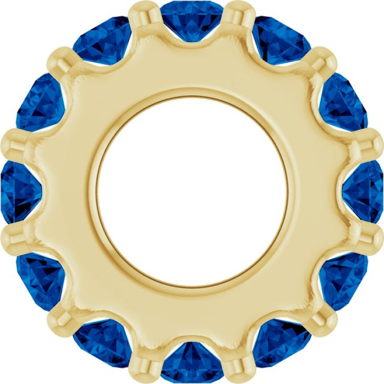14K Yellow Gold Lab-Grown Blue Sapphire Spacer Charm/Pendant