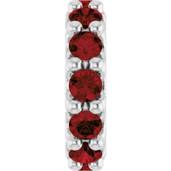 Sterling Silver Natural Mozambique Garnet Spacer Charm/Pendant