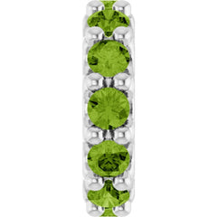14K White Gold Natural Peridot Spacer Charm/Pendant