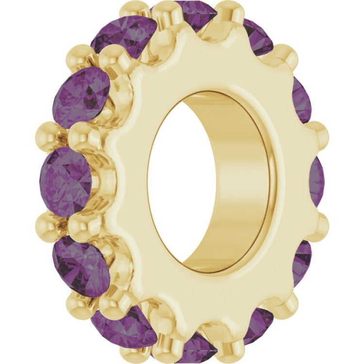 14K Yellow Gold Natural Alexandrite Spacer Charm/Pendant
