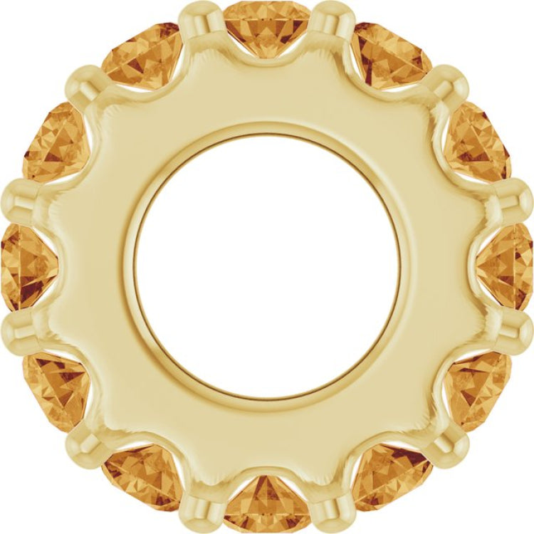 14K Yellow Gold Natural Citrine Spacer Charm/Pendant