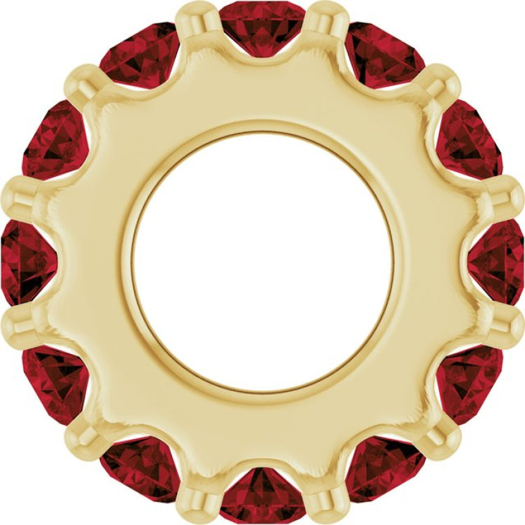 14K Yellow Gold Natural Mozambique Garnet Spacer Charm/Pendant