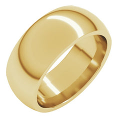 14K Yellow Gold 8 mm Comfort-Fit Half Round Band Size 7.5