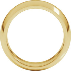 14K Yellow Gold 8 mm Comfort-Fit Half Round Band Size 7.5