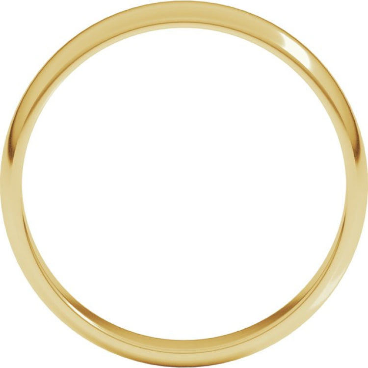 10K Yellow Gold 4 mm Lightweight Half Round Band Size 8.5