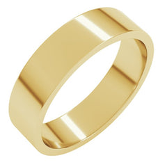 14K Yellow Gold 5 mm Flat Band Size 10.5