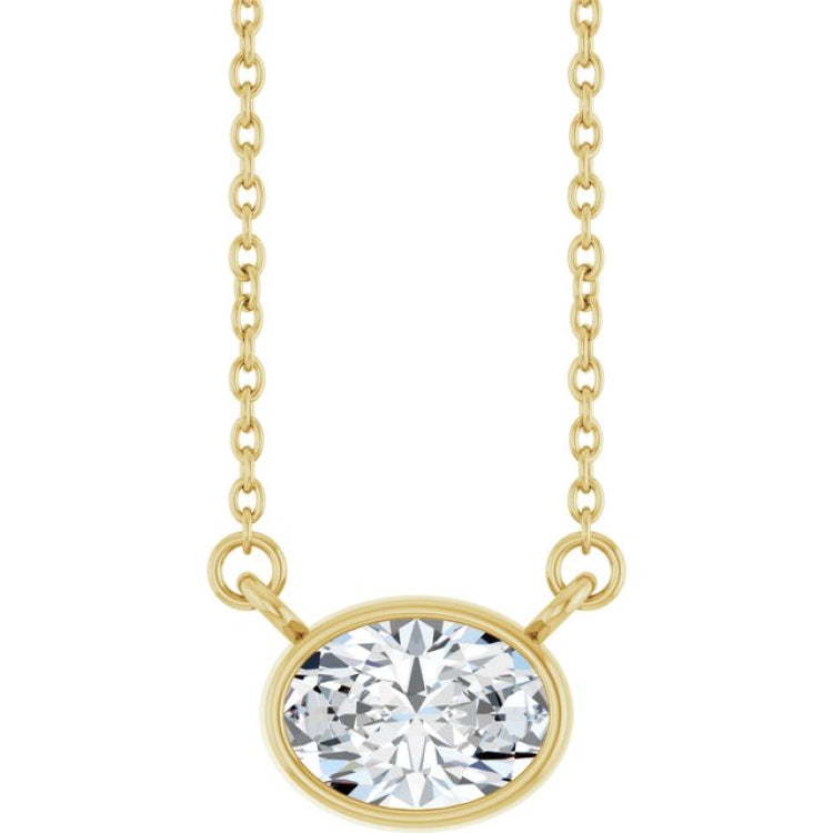 14K Yellow Gold 7/8 CT Lab-Grown Diamond 18" Necklace