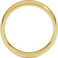 10K Yellow Gold 7 mm Lightweight Comfort-Fit Half Round Band Size 9