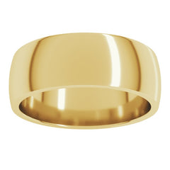 10K Yellow Gold 7 mm Lightweight Comfort-Fit Half Round Band Size 9