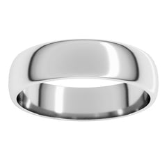 10K White Gold 5 mm Lightweight Half Round Band Size 9.5