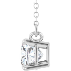 14K White Gold 3/4 CT Lab-Grown Diamond 18" Necklace