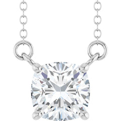 14K White Gold 1 CT Lab-Grown Diamond 18" Necklace