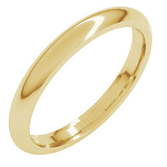 14K Yellow Gold 2.5 mm Comfort-Fit Half Round Band Size 6