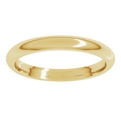 14K Yellow Gold 2.5 mm Comfort-Fit Half Round Band Size 6