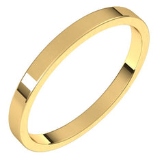 18K Yellow Gold 2 mm Flat Band Size 4.5