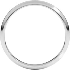14K White Gold 2.5 mm Half Round Band Size 9