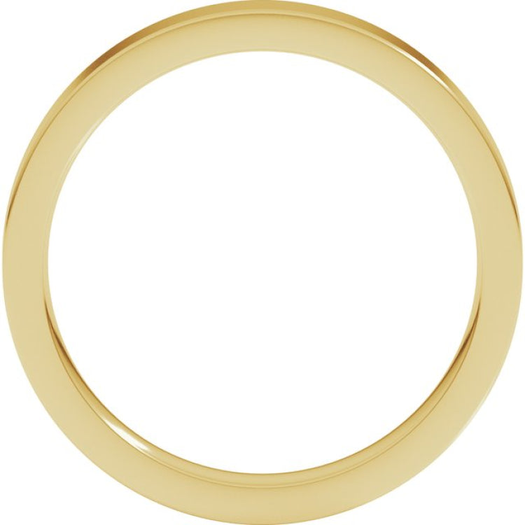 10K Yellow Gold 3 mm Comfort-Fit Flat Band Size 6