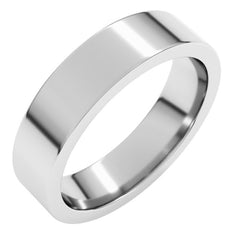 10K White Gold 5 mm Comfort-Fit Flat Band Size 9.5