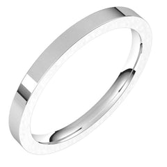 18K White Gold 2 mm Comfort-Fit Flat Band Size 6.5