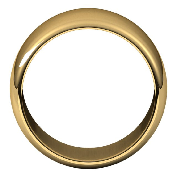 14K Yellow Gold 12 mm Half Round Band Size 7