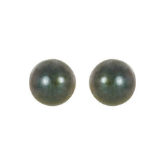 14K White Gold 4 mm Cultured Black Akoya Pearl Earrings