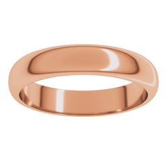 14K Rose Gold 4 mm Half Round Band Size 10