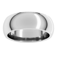 Platinum 7 mm Comfort-Fit Half Round Band Size 9